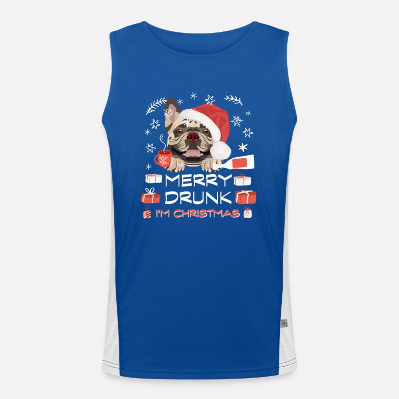 Français Marché de Noël Bulldog Débardeur respirant contrasté Homme 