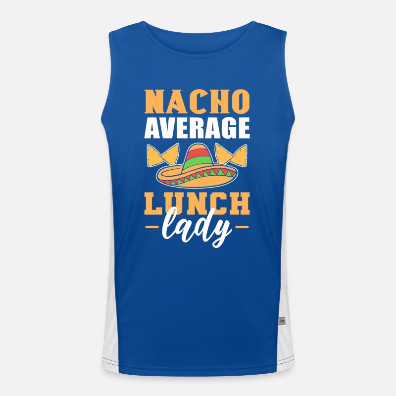 Nacho Average Lunch Lady Cafeteria Worker Cooking Men's Functional Contrast Tank Top 