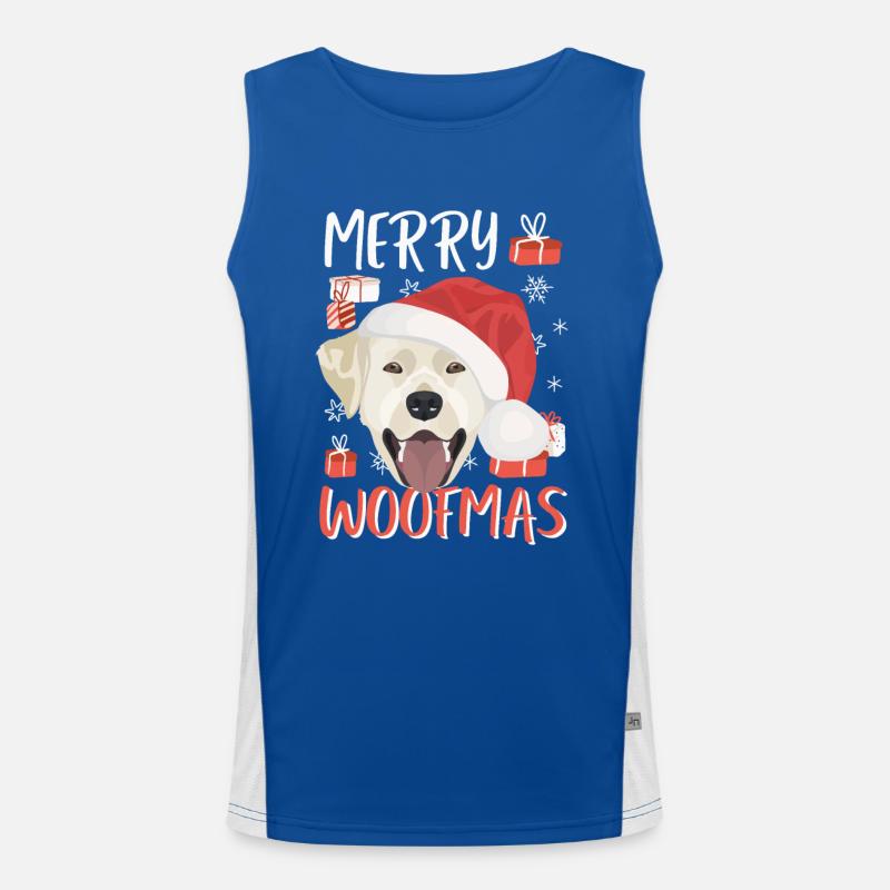 Labrador Frohe Weihnachten Funktionelles Kontrast-Tank Top für Männer 