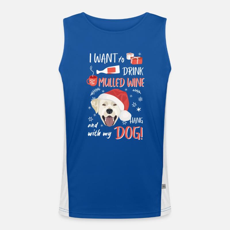 Labrador mulled wine Christmas Men's Functional Contrast Tank Top 