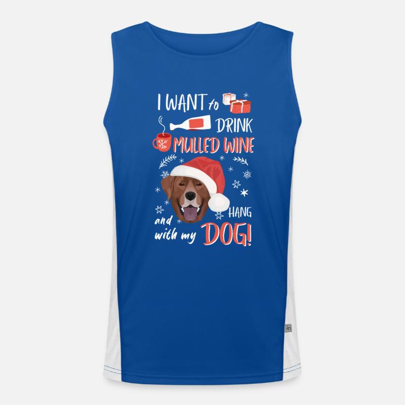 Labrador mulled wine Christmas Men's Functional Contrast Tank Top 
