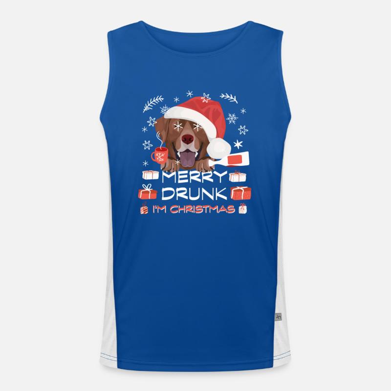 Labrador Weihnachtsmarkt Funktionelles Kontrast-Tank Top für Männer 