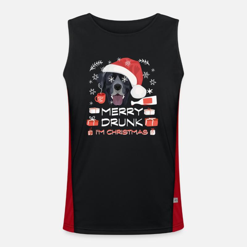 Labrador Weihnachtsmarkt Funktionelles Kontrast-Tank Top für Männer 