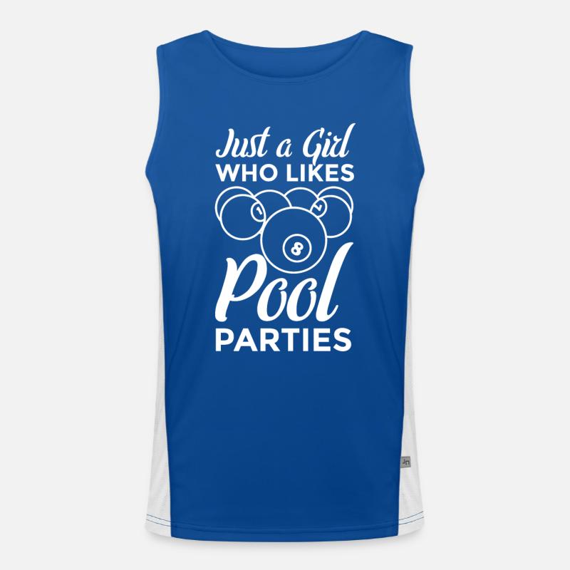 Nur ein Mädchen das Poolpartys mag Funktionelles Kontrast-Tank Top für Männer 