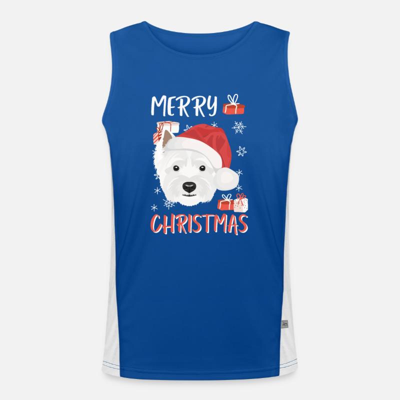 West Highland Terrier Joyeux Noël Débardeur respirant contrasté Homme 