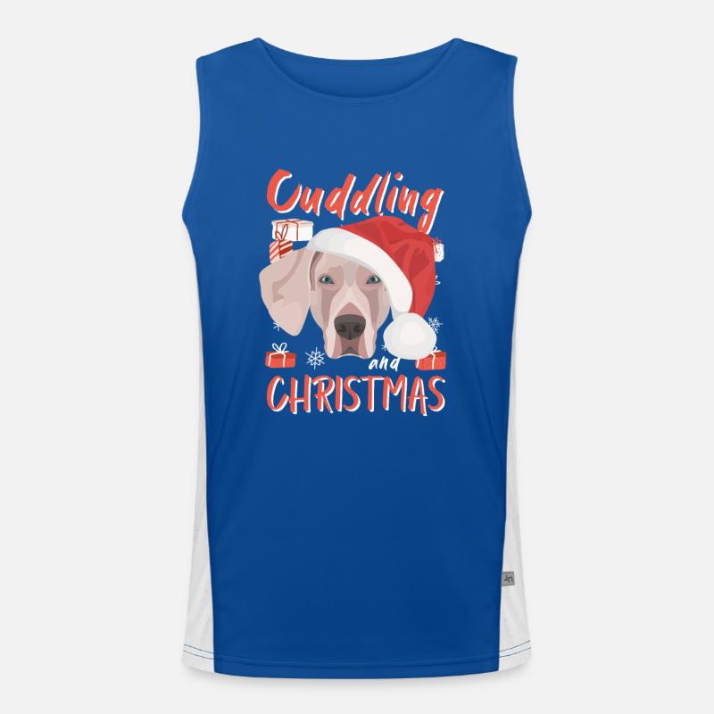 Joyeux Noël Weimaraner Débardeur respirant contrasté Homme 