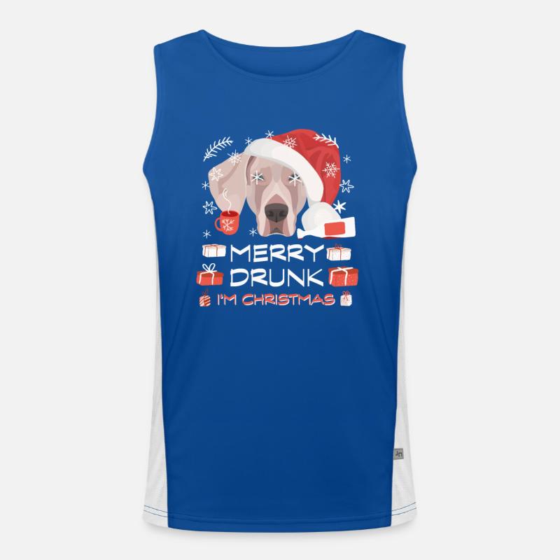 Marché de Noël de Weimaraner Débardeur respirant contrasté Homme 