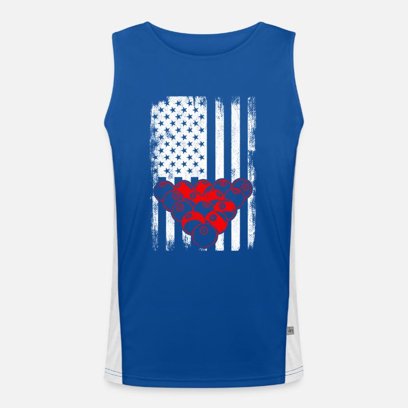 Amerikanischer Billardspieler Funktionelles Kontrast-Tank Top für Männer 