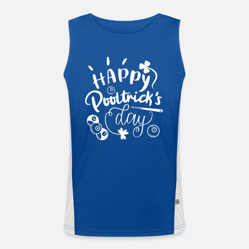 Poolbillard St. Patrick's Day Funktionelles Kontrast-Tank Top für Männer 
