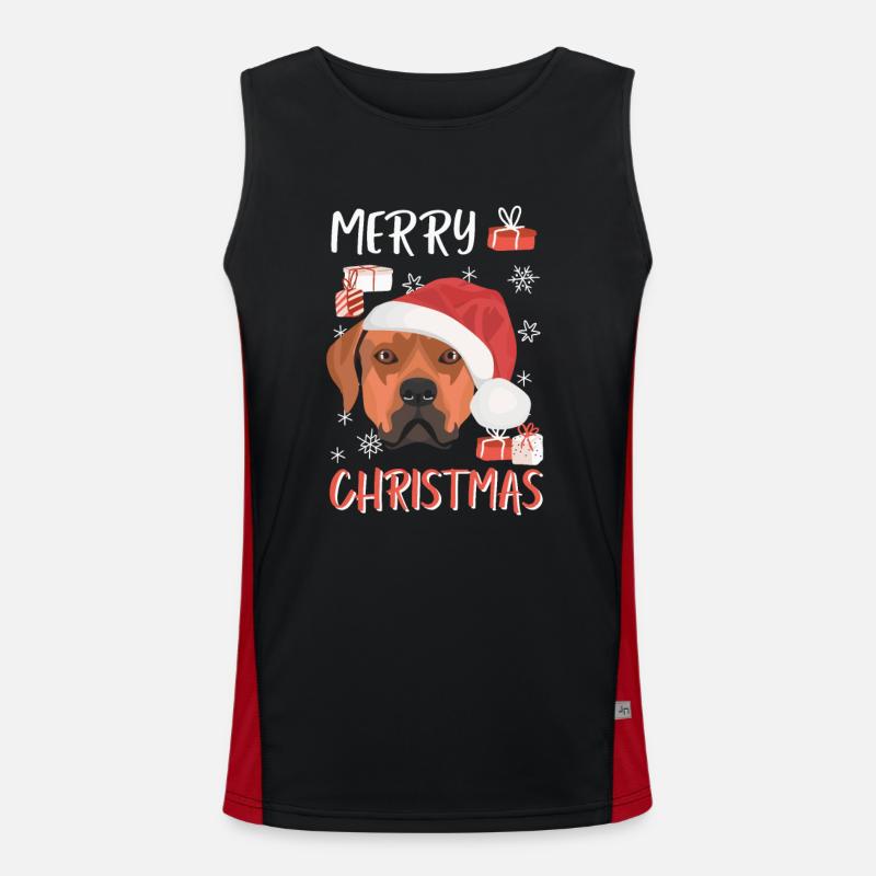 Rhodesian Ridgeback Merry Christmas - Men's Functional Contrast Tank Top - black/red