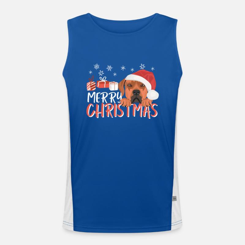 Rhodesian Ridgeback Joyeux Noël Débardeur respirant contrasté Homme 