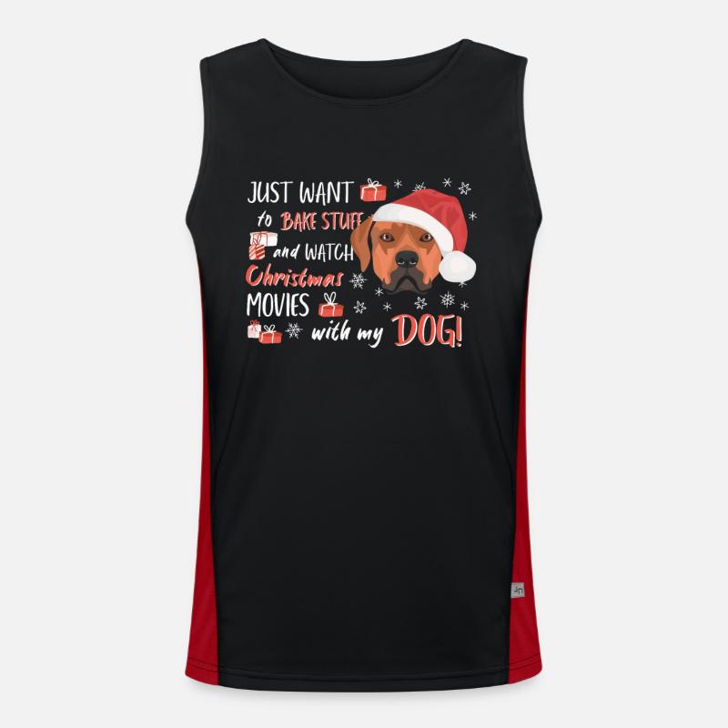 Rhodesian Ridgeback Merry Christmas - Men's Functional Contrast Tank Top - black/red