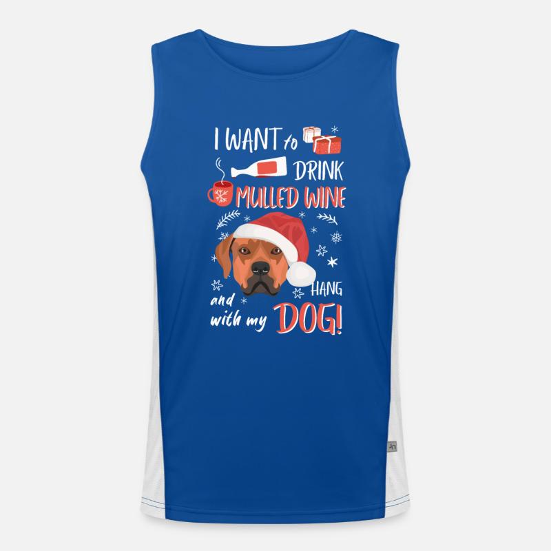 Rhodesian Ridgeback Vin chaud Noël Débardeur respirant contrasté Homme 