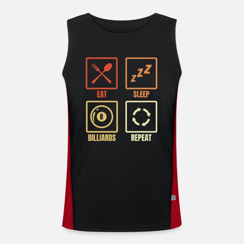 Billiard player routine - Men's Functional Contrast Tank Top  - black/red