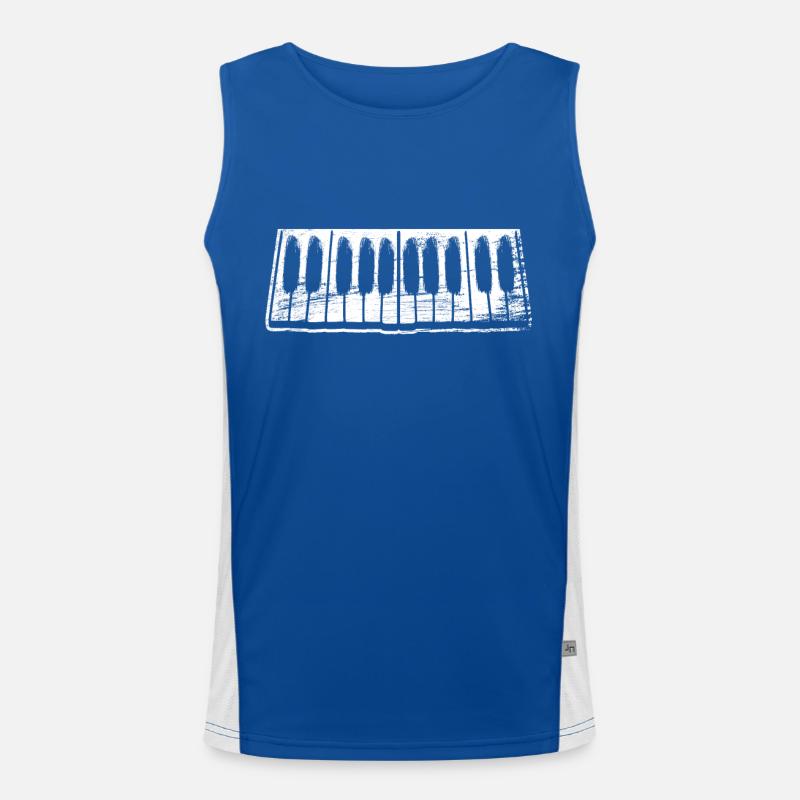 Piano Keyboard Men's Functional Contrast Tank Top 
