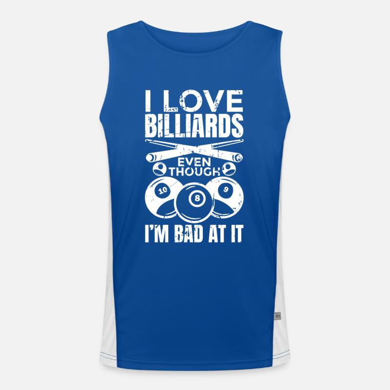 Ich liebe Billard Funktionelles Kontrast-Tank Top für Männer 
