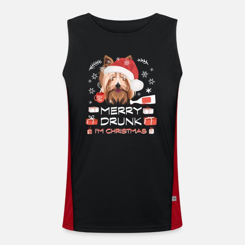 Marché de Noël Yorkshire Terrier Débardeur respirant contrasté Homme 