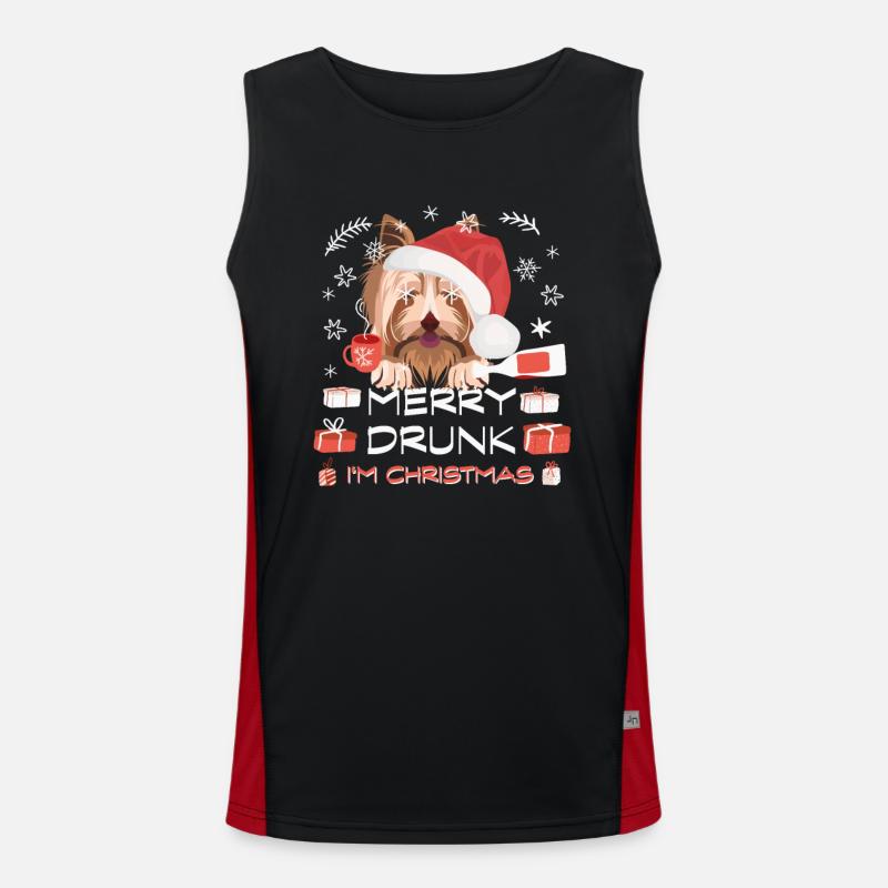 Marché de Noël Yorkshire Terrier Débardeur respirant contrasté Homme 