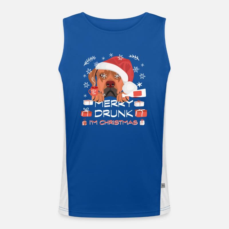 Rhodesian Ridgeback Weihnachtsmarkt Funktionelles Kontrast-Tank Top für Männer 