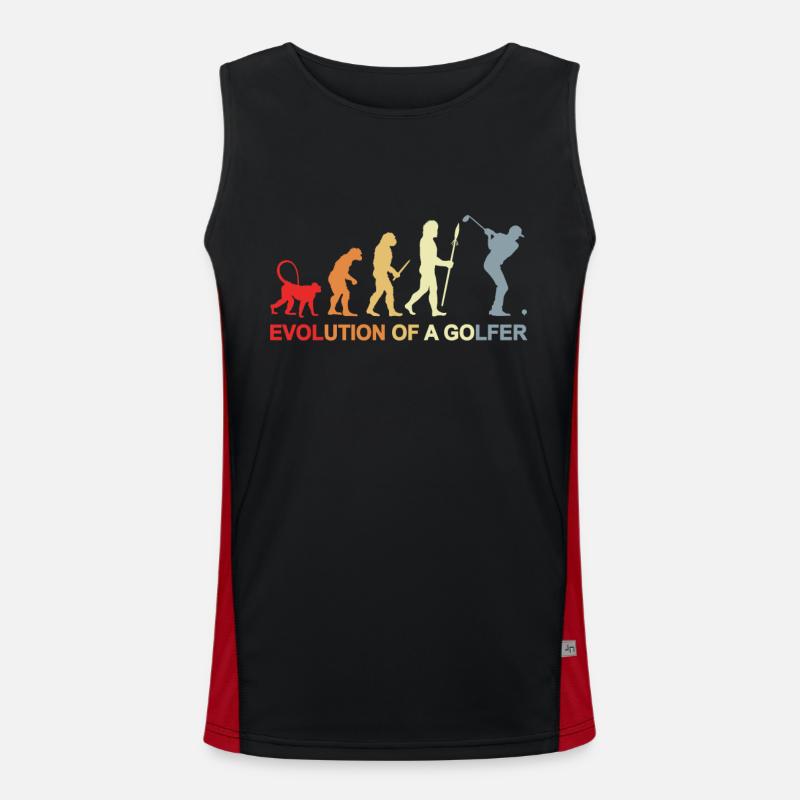 Golfer Evolution - Men's Functional Contrast Tank Top  - black/red
