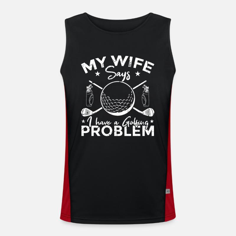 Golf Problems - Men's Functional Contrast Tank Top  - black/red
