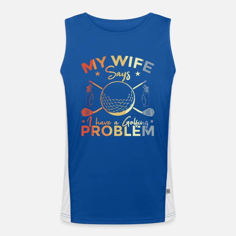 Witziges Golf Zitat Funktionelles Kontrast-Tank Top für Männer 