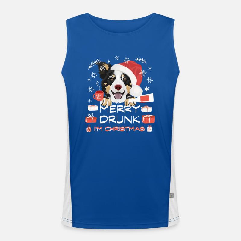 Marché de Noël Border Collie Débardeur respirant contrasté Homme 