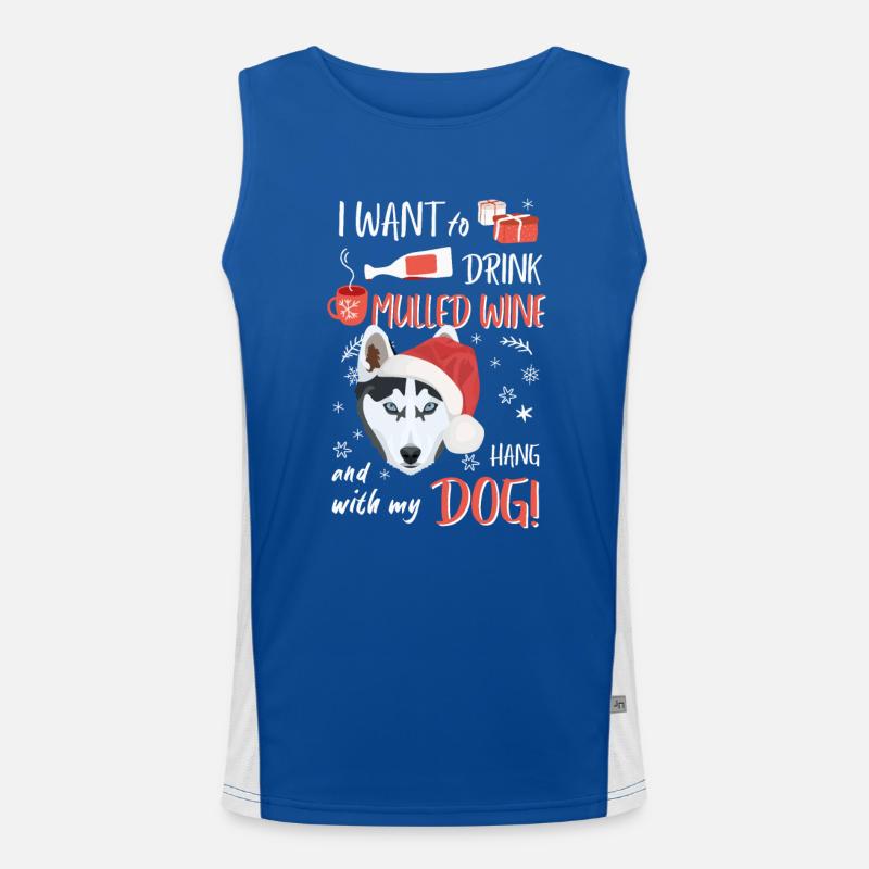 Vin chaud husky Noël Débardeur respirant contrasté Homme 