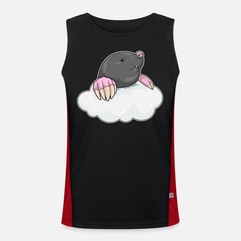 Mole clouds - Men's Functional Contrast Tank Top - black/red