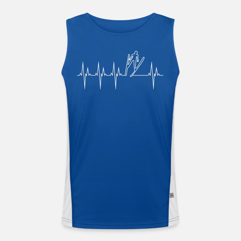 Saut à Ski électrocardiogramme ECG Saut à Ski Débardeur respirant contrasté Homme 