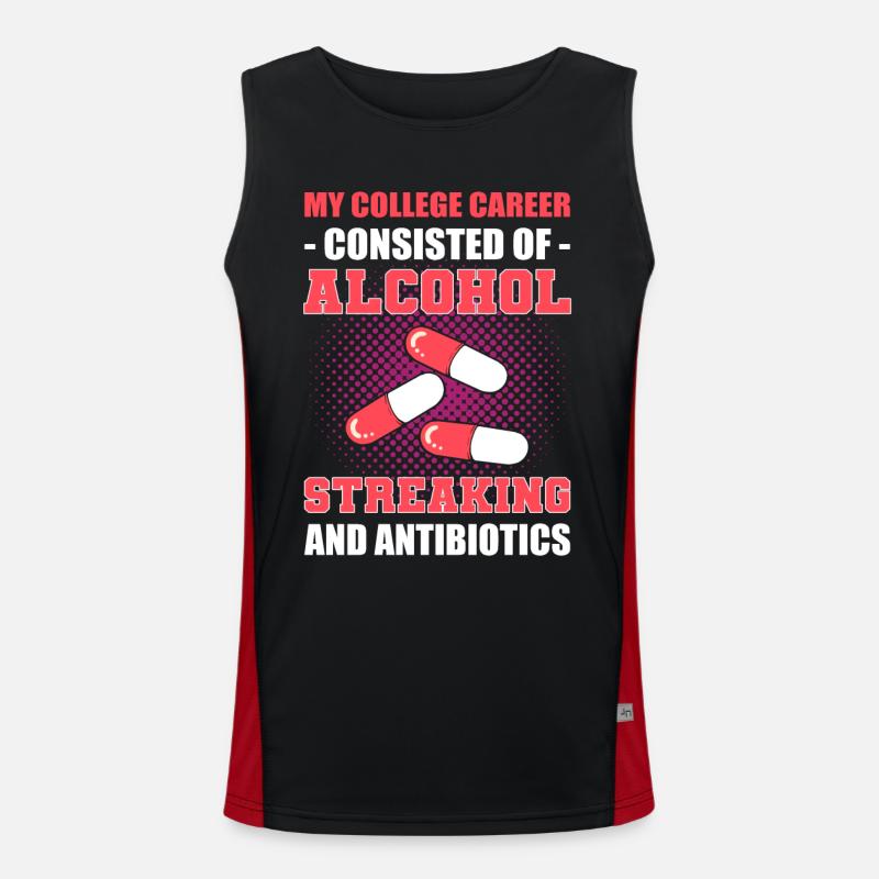 Microbiologiste de l’alcool, des stries et des antibiotiques Débardeur respirant contrasté Homme 