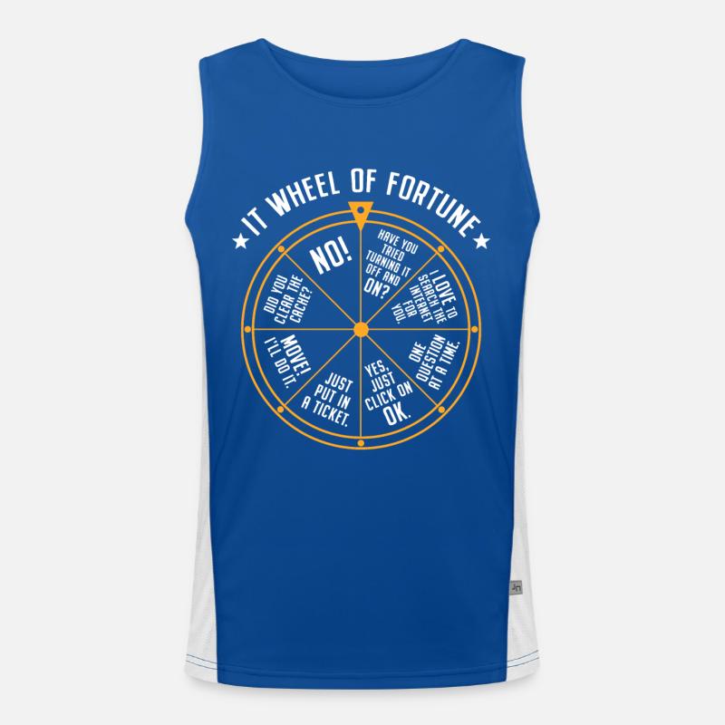 Support informatique Roue de la fortune Service Desk d’assistance informatique Nerd Débardeur respirant contrasté Homme 