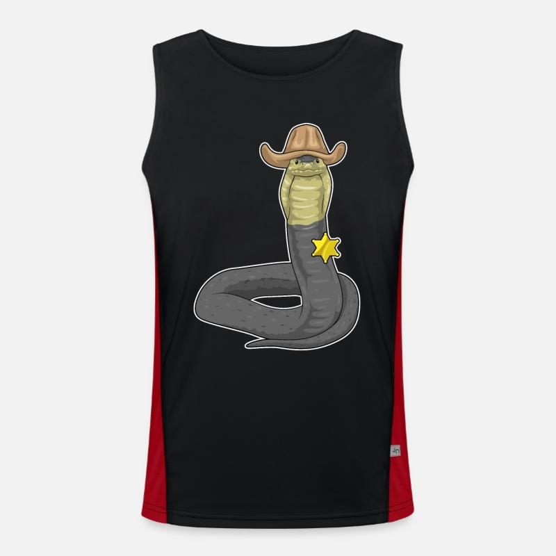 Snake Sheriff Sheriff's Hat - Men's Functional Contrast Tank Top  - black/red