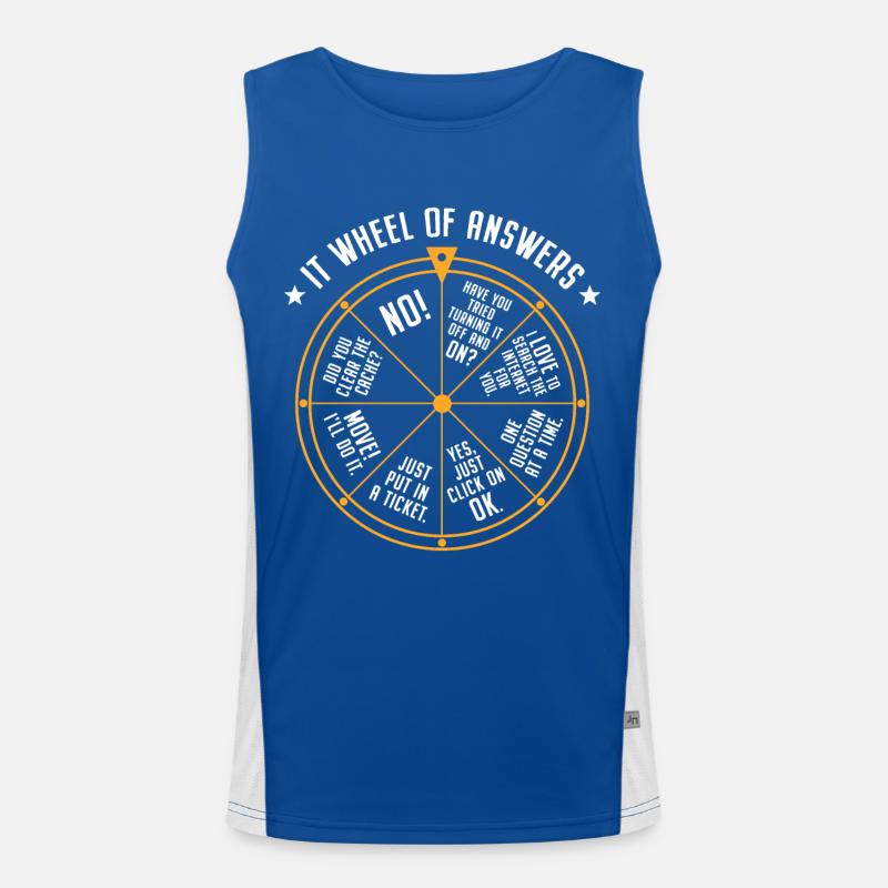 IT Support Glücksrad Service Desk IT Helpdesk Nerd Funktionelles Kontrast-Tank Top für Männer 