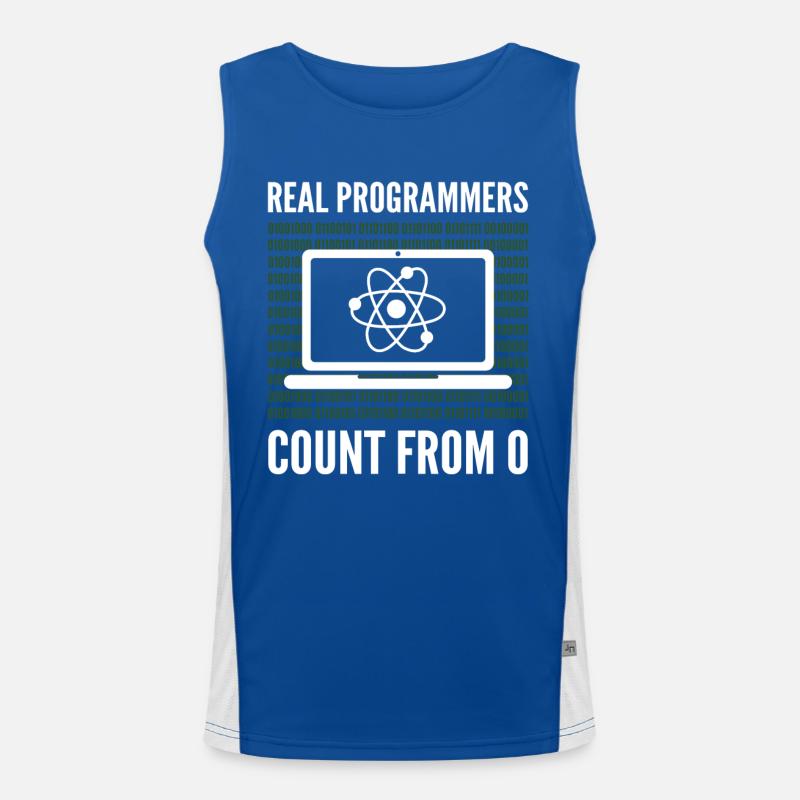 Real Programmers Count From 0 Programming Funktionelles Kontrast-Tank Top für Männer 