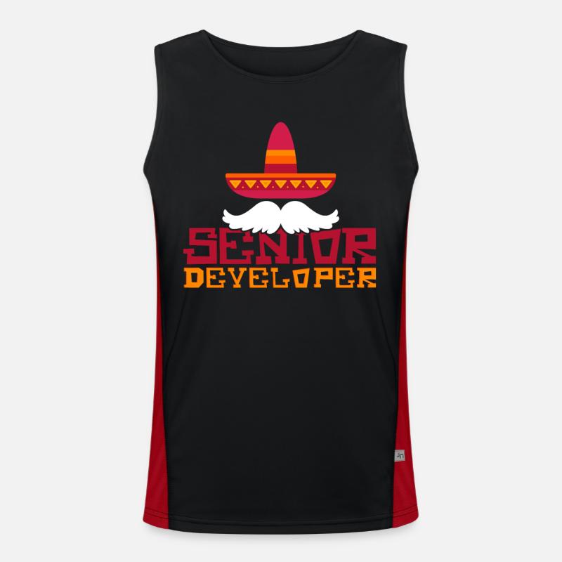 Senior Developer Programming Programmer Men's Functional Contrast Tank Top 