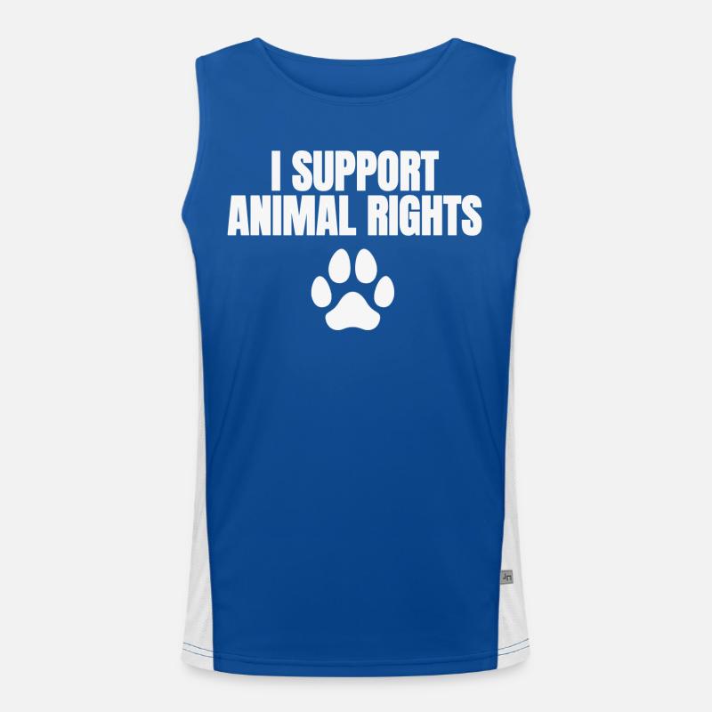 I Support Animal Rights Funktionelles Kontrast-Tank Top für Männer 