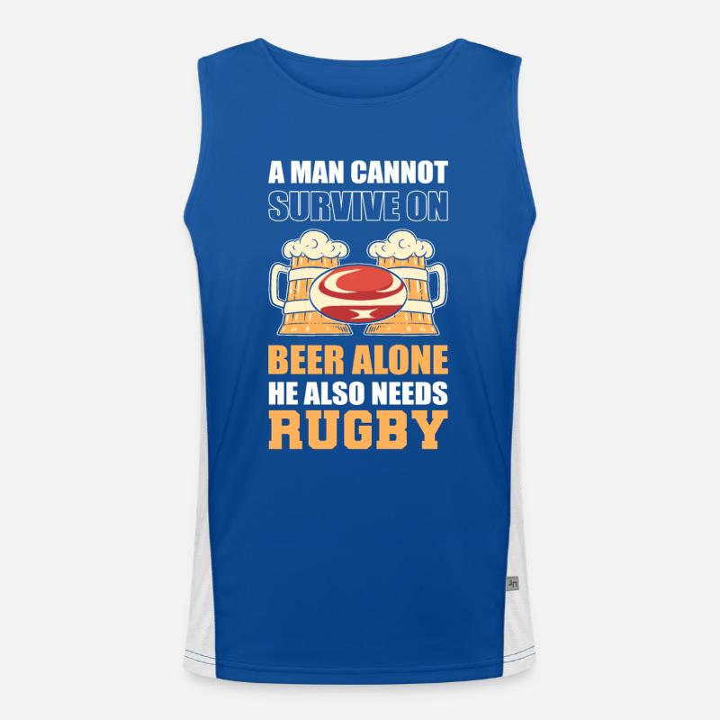 A Man Cannot Survive On Beer Alone He Also Needs Funktionelles Kontrast-Tank Top für Männer 