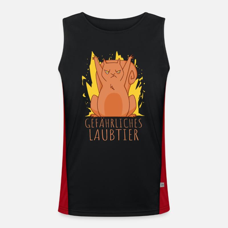 Gefährliches Laubtier Eichhörnchen Funktionelles Kontrast-Tank Top für Männer 