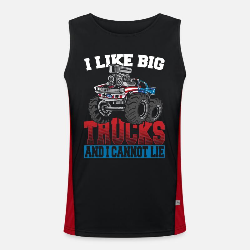I Like Big Trucks and I Cannot Lie Monstertruck Funktionelles Kontrast-Tank Top für Männer 