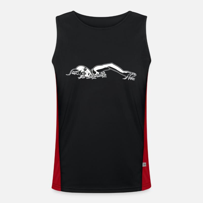 Float Drawing - Men's Functional Contrast Tank Top  - black/red