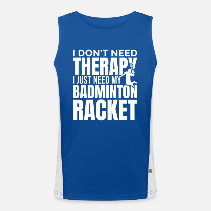 Funny badminton joke Men's Functional Contrast Tank Top 