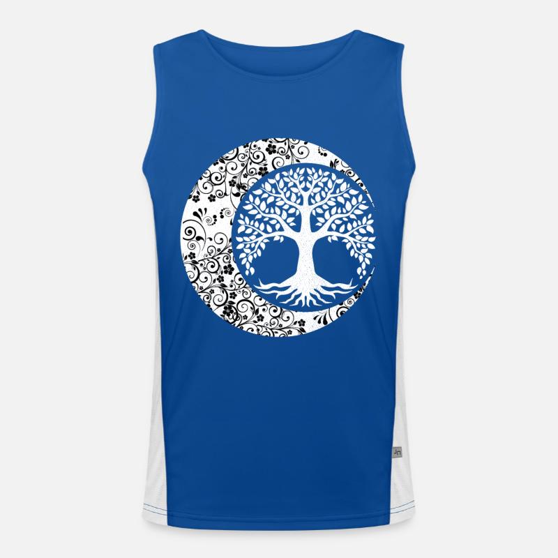 Arbre de Vie Phases de Lune Cresent Mandala Yoga Débardeur respirant contrasté Homme 