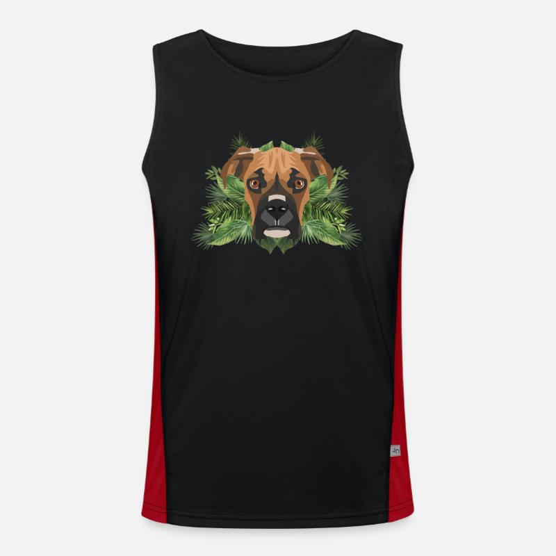 Tropical Deutscher Boxer Funktionelles Kontrast-Tank Top für Männer 