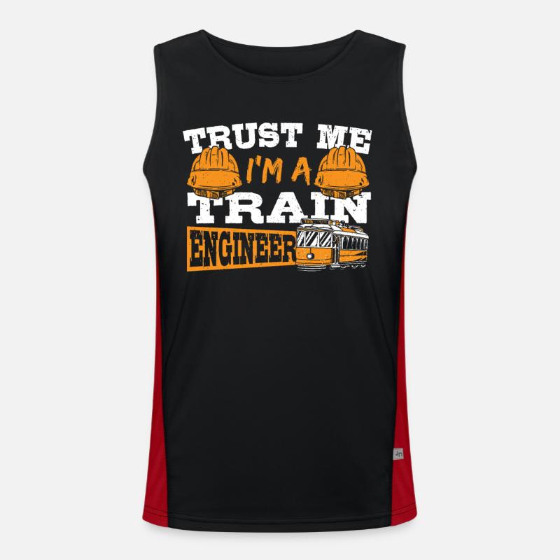 Trust Me I'm A Train Engineer Railroad Engineering Funktionelles Kontrast-Tank Top für Männer 