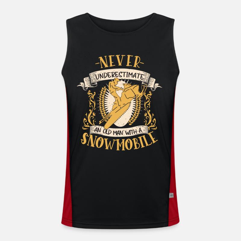 Snowmobile Snowmobiler Winter Gift - Men's Functional Contrast Tank Top  - black/red