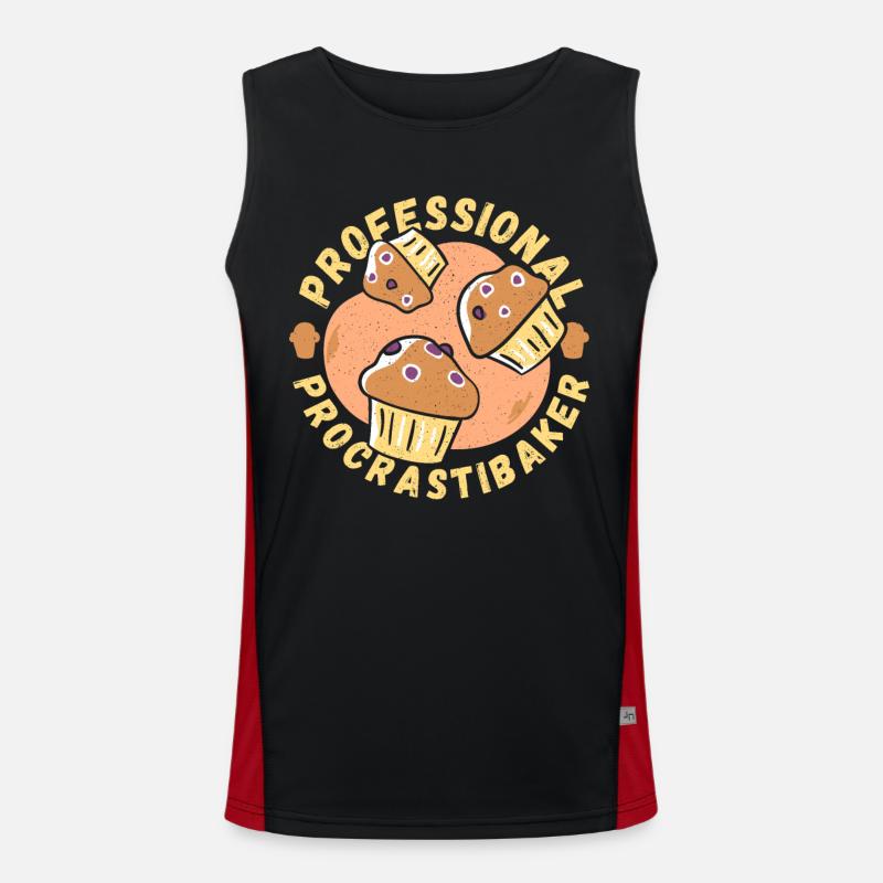 Professional Procrastibaker Baker Baking Bakery Funktionelles Kontrast-Tank Top für Männer 