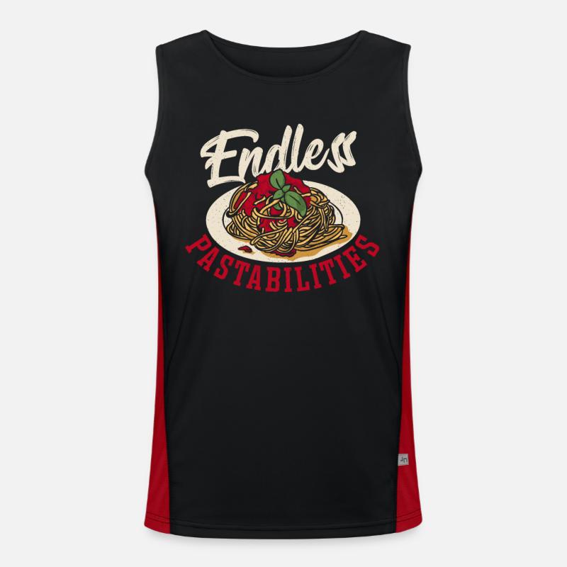 Endless Pastabilities Spaghetti Pasta Noodles - Men's Functional Contrast Tank Top - black/red