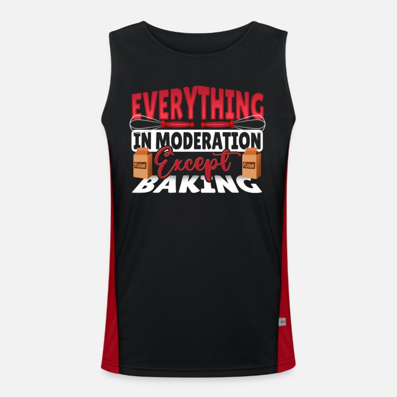 Everything In Moderation Except Baking Baker Funktionelles Kontrast-Tank Top für Männer 