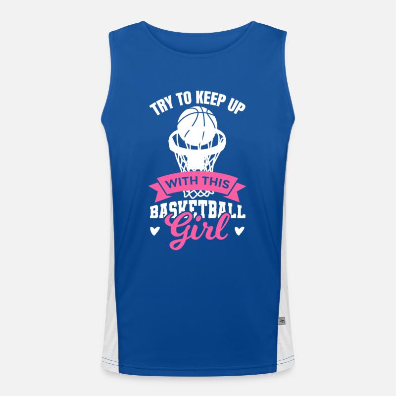 Basketball Mädchen Funktionelles Kontrast-Tank Top für Männer 